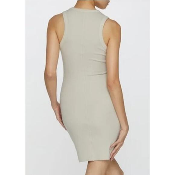 Skims Tank Mini Dress Ribbed Knit Sleeveless Scoop Neckline Beige Size Small - Picture 2 of 11